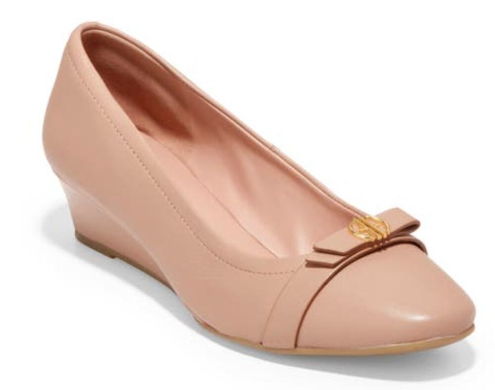 Cole Haan Womens Malta Wedge Heels Size 8B EU 38.5 Tan Blush Leather NIB